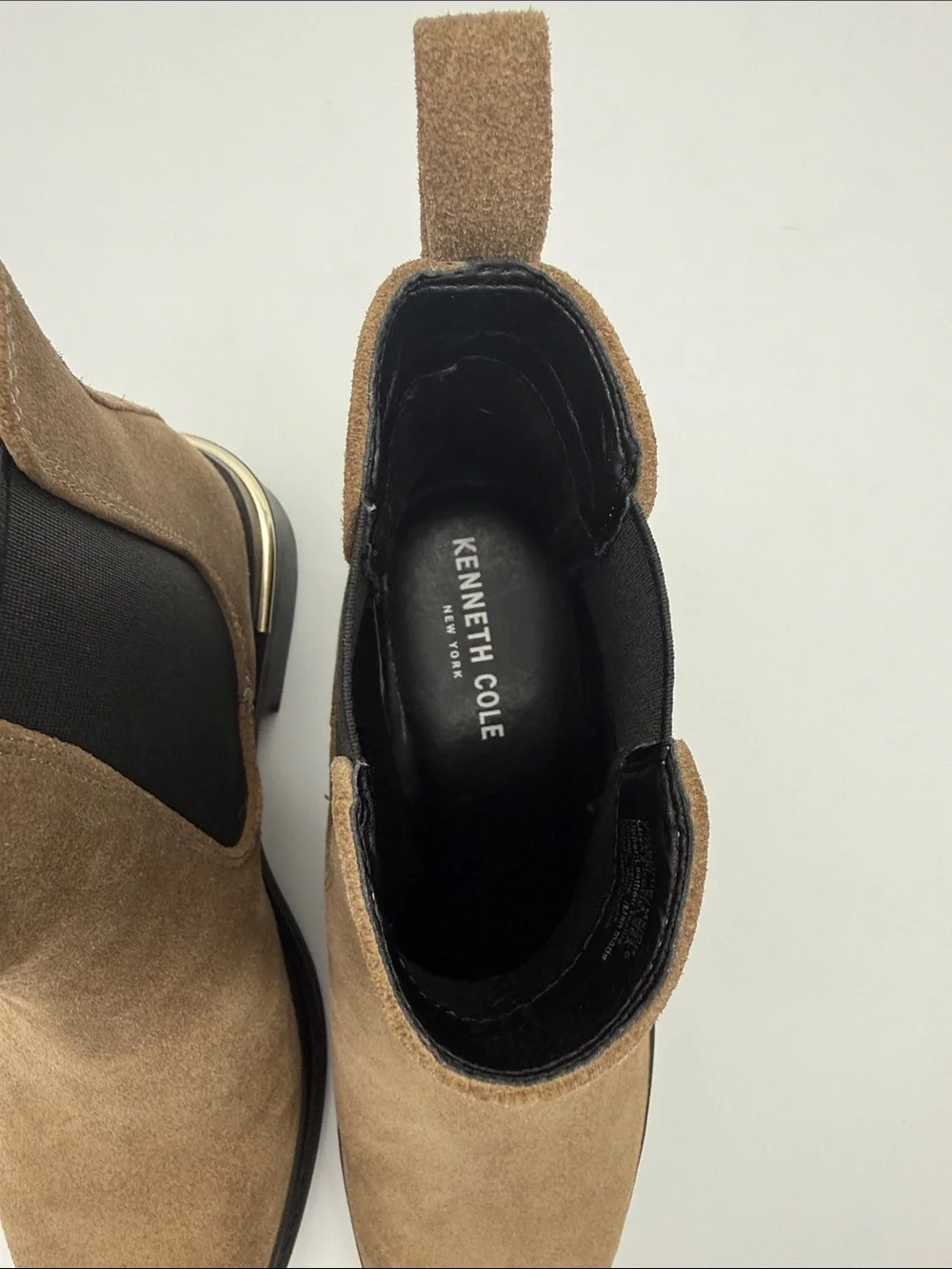 Kenneth Cole Lina 2.0 Chelsea Suede Ankle Boots Dark Taupe